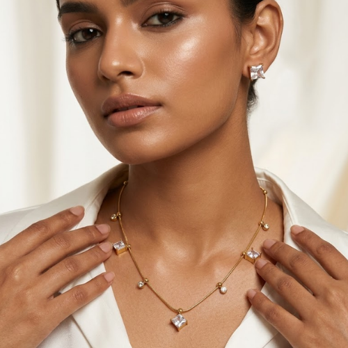 Princess Spark Anti-Tarnish Necklace Set