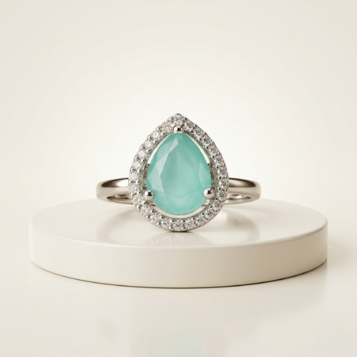 Emerald Drop American Diamond Ring