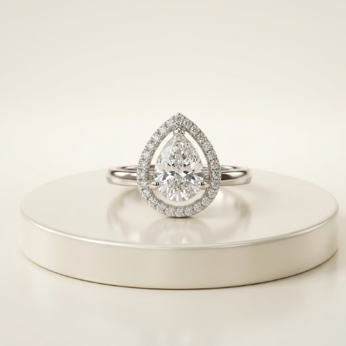 Emerald Drop American Diamond Ring