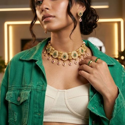Royal Meher Rajwadi Choker Set