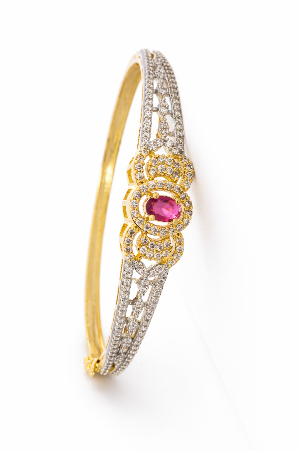 AD Bracelet with Ruby Red Stone - Side View 1