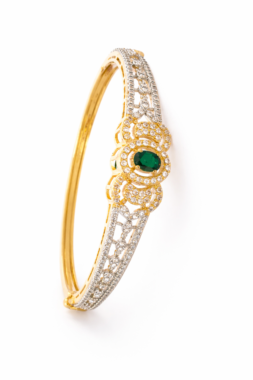 AD Bracelet with Emerald Green Stone - Side View 2