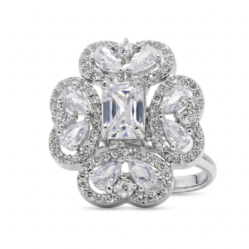 Princess Bloom American Diamond Ring
