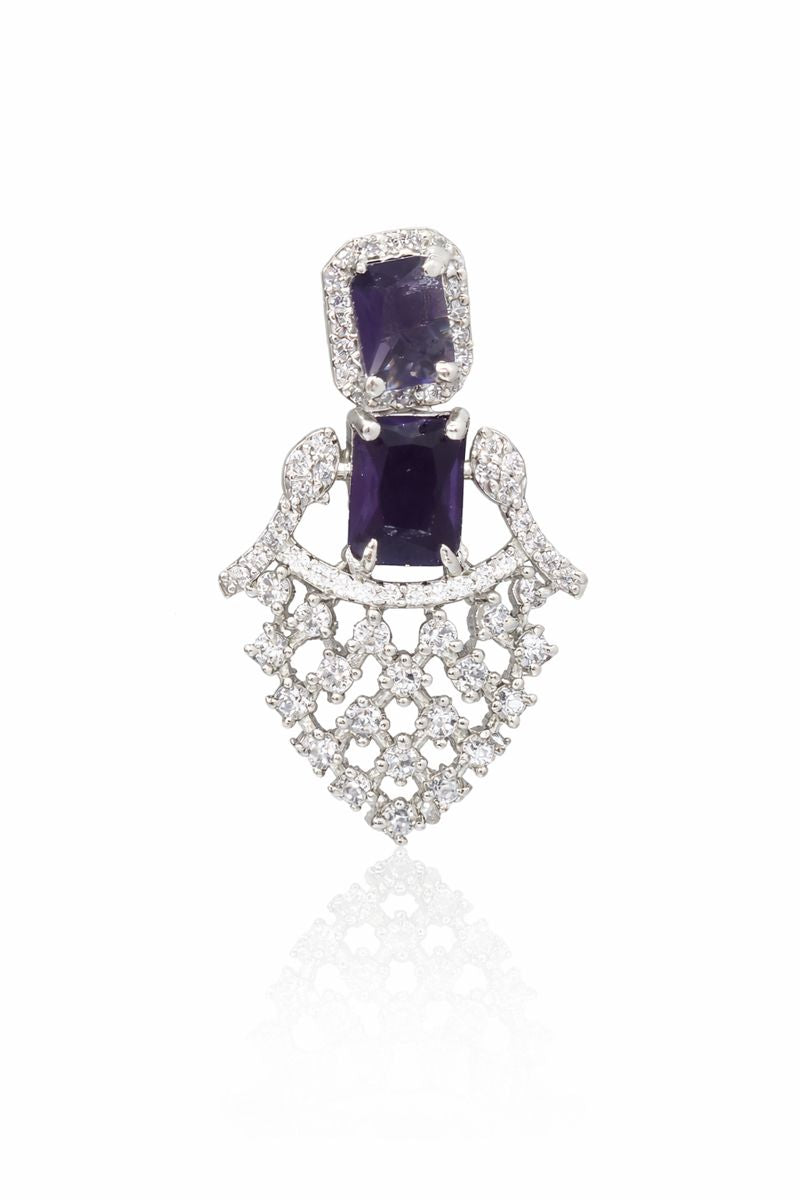 Amethyst Luxe American Diamond Necklace Set
