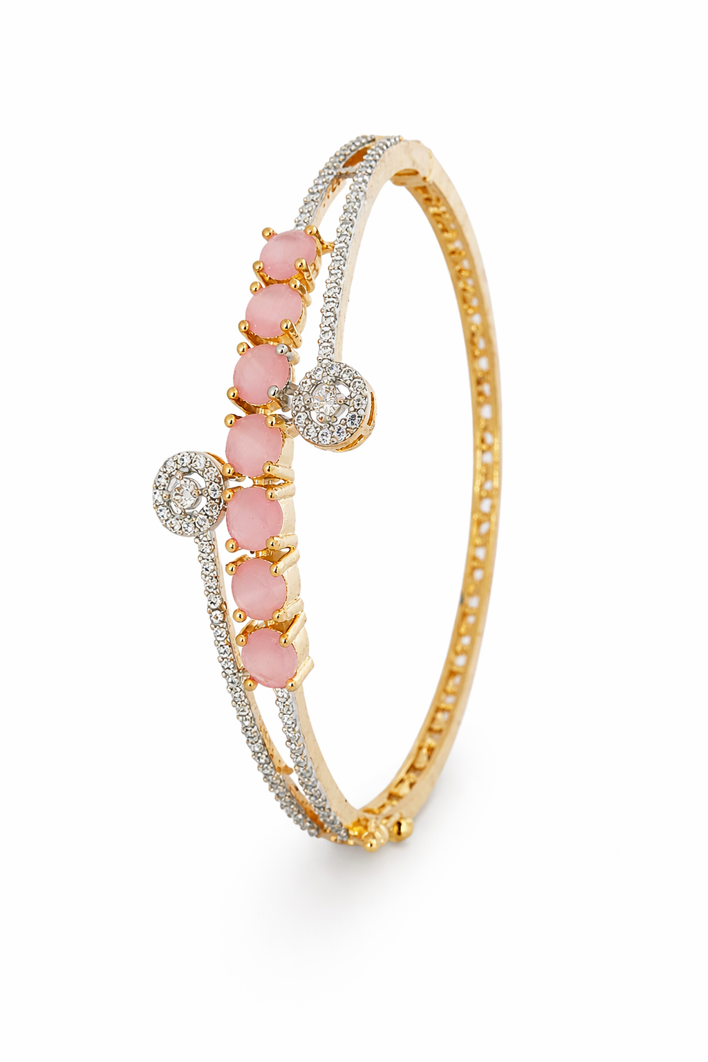 AD Bracelet with Pink Stones - Front View
