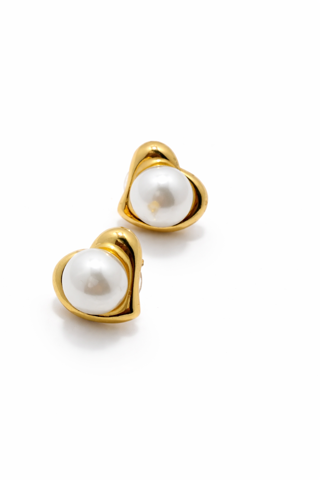 Pearl Twist Anti-Tarnish Gold Stud Earrings