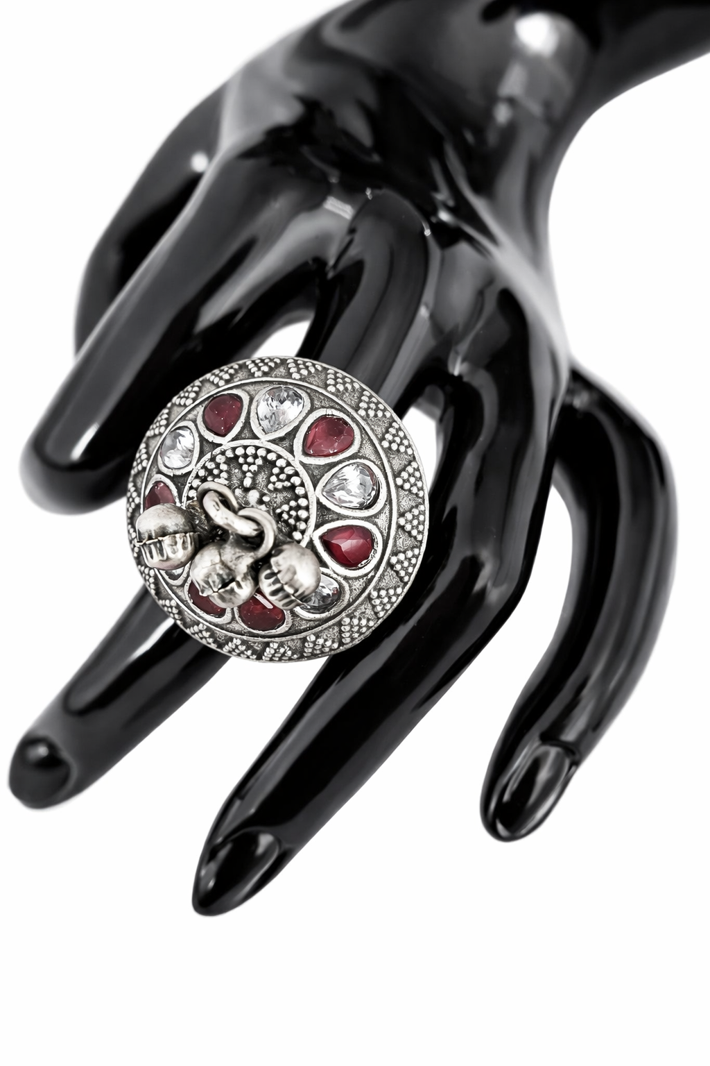 Ruby Charm Oxidised Statement Ring