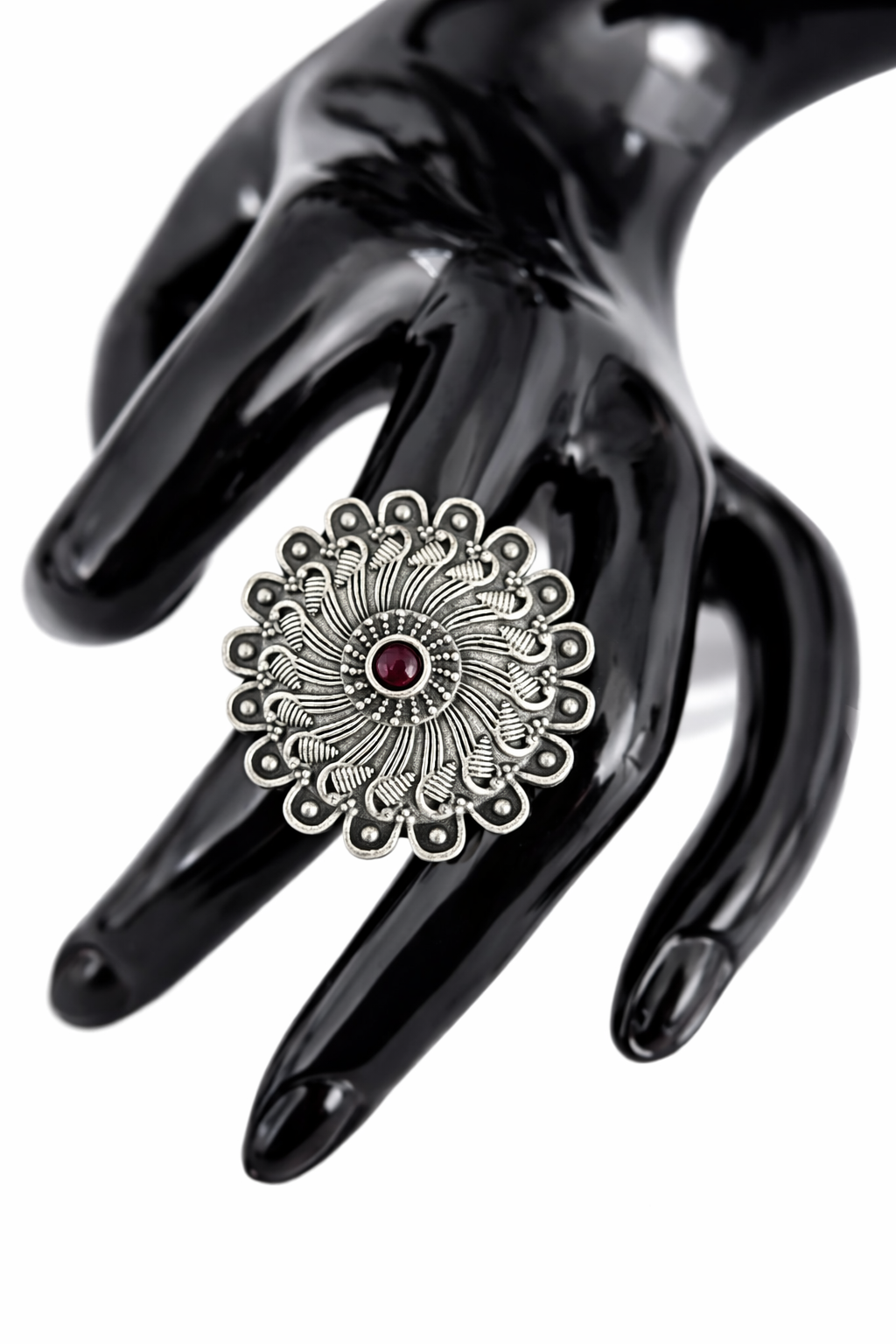 Royal Spiral Oxidised Statement Ring