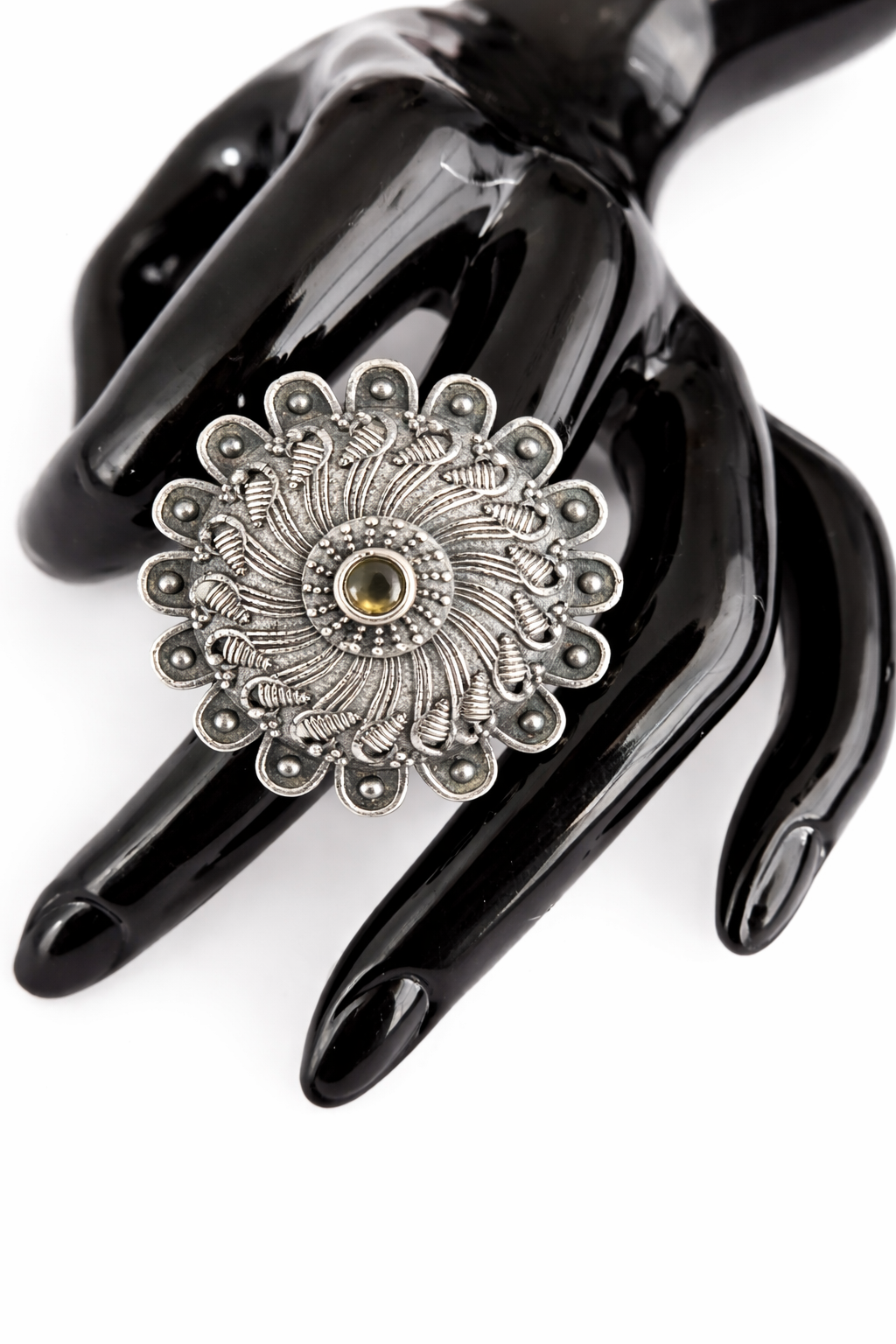 Royal Spiral Oxidised Statement Ring