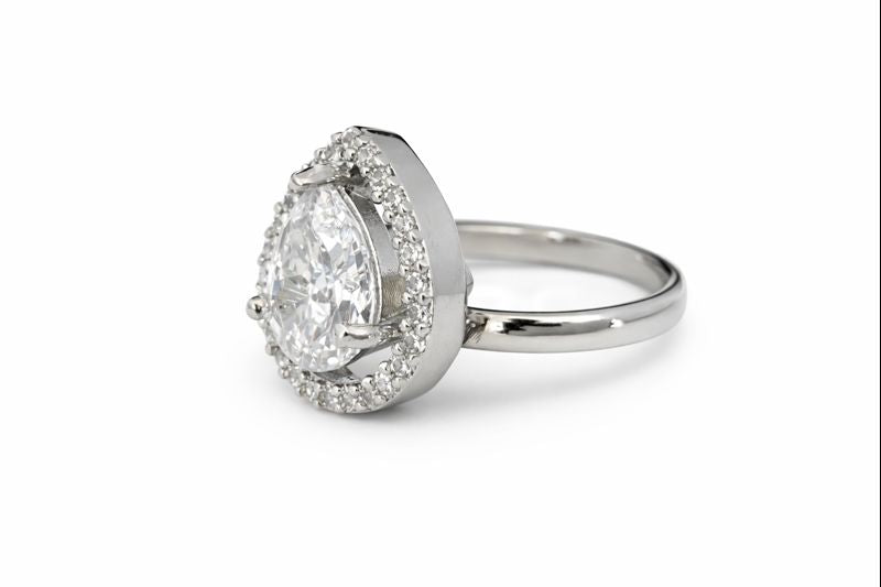 Emerald Drop American Diamond Ring