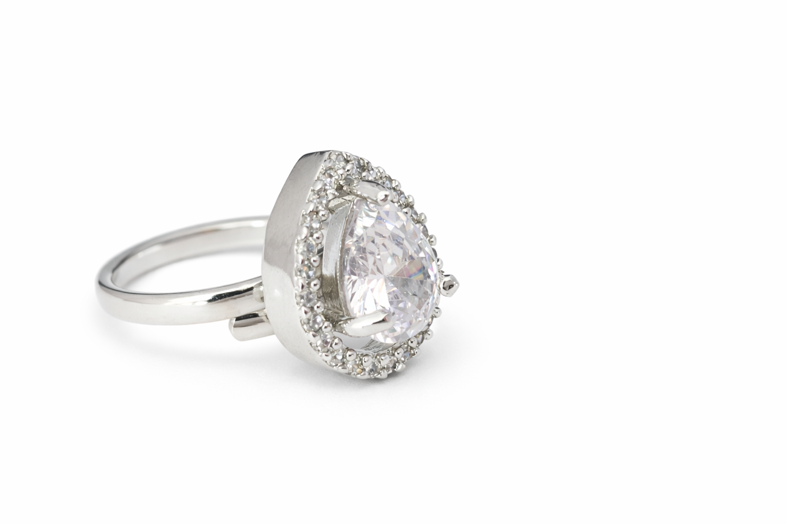 Emerald Drop American Diamond Ring