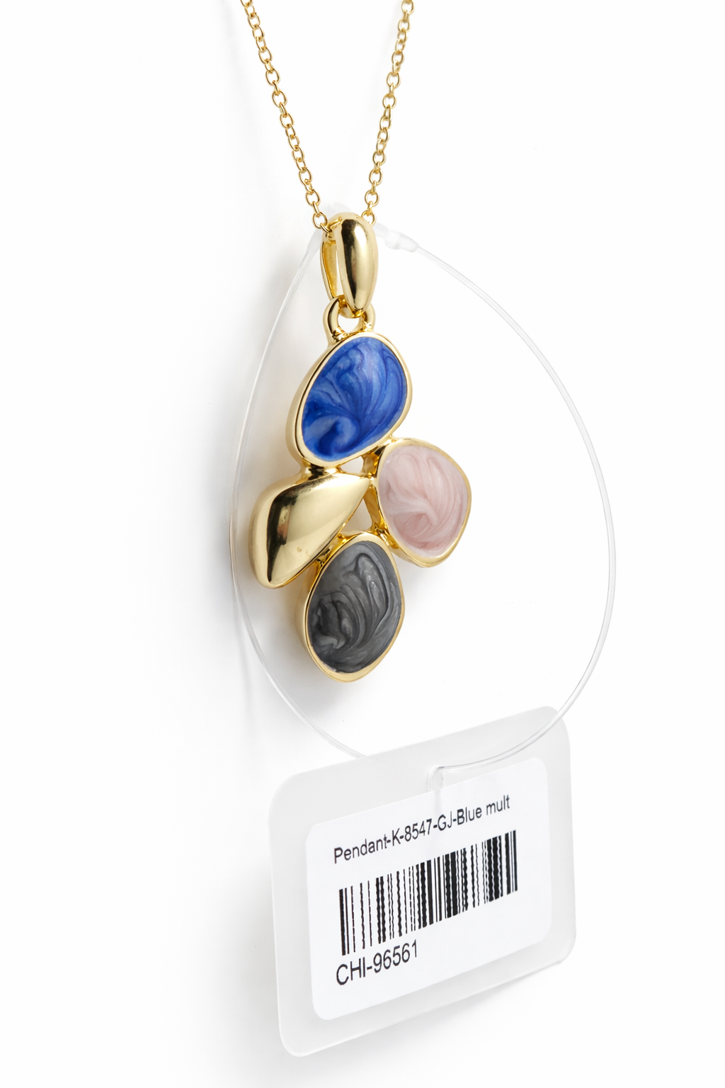Pastel Petal Anti-Tarnish Gold Pendant Set