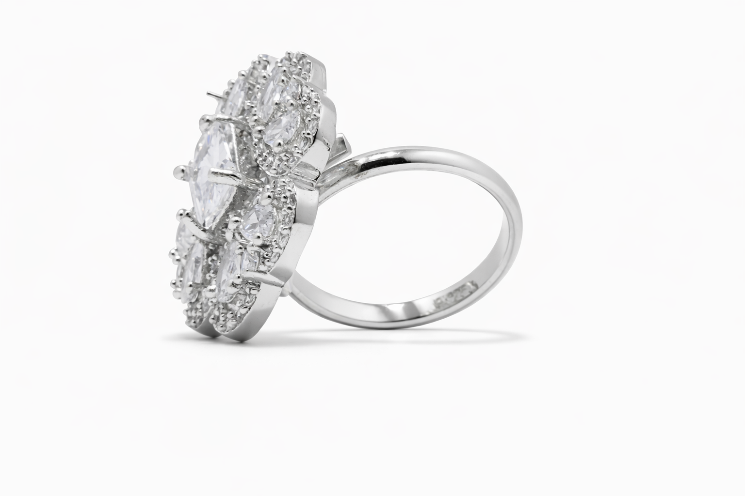 Princess Bloom American Diamond Ring
