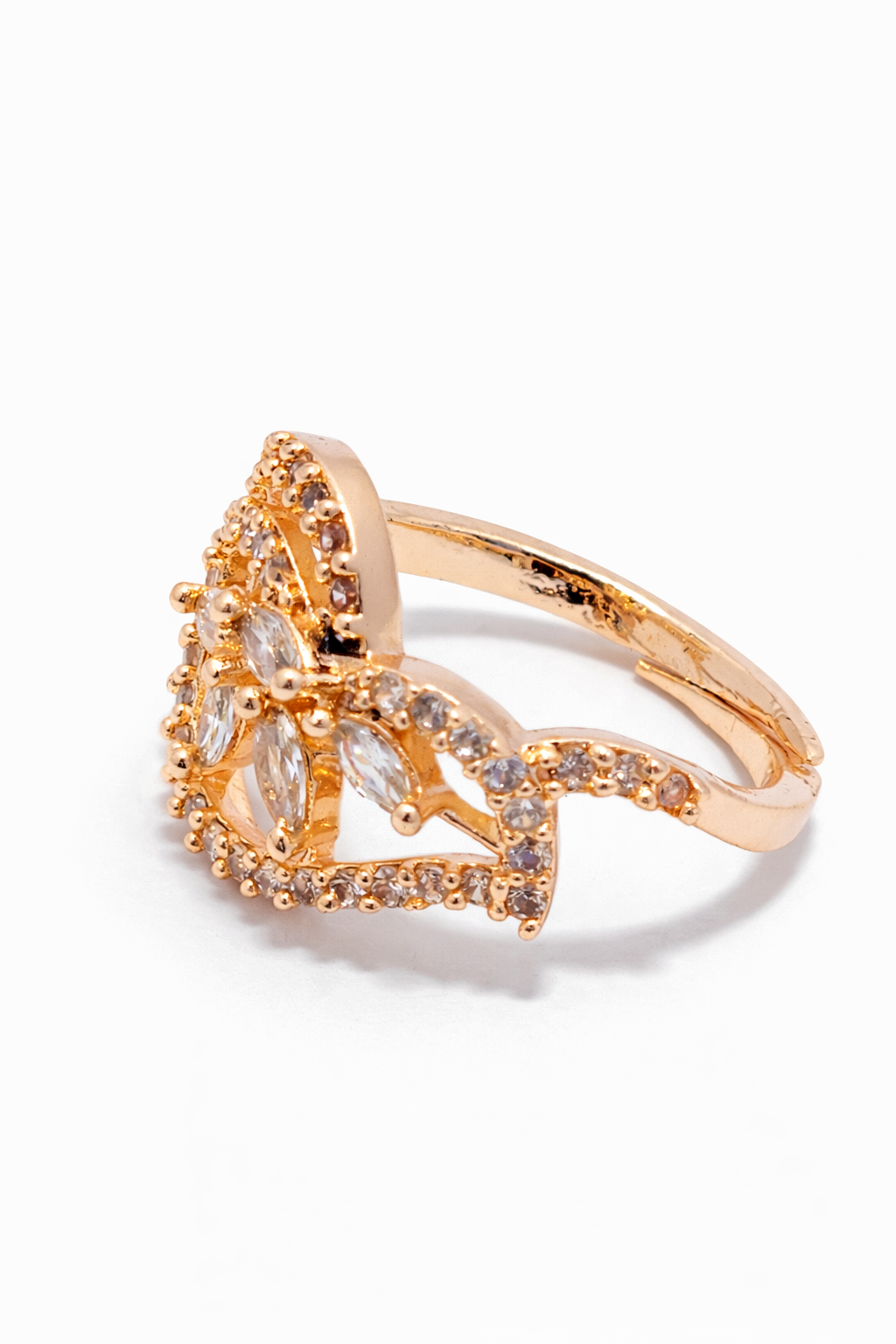 Rose Luxe American Diamond Floral Ring