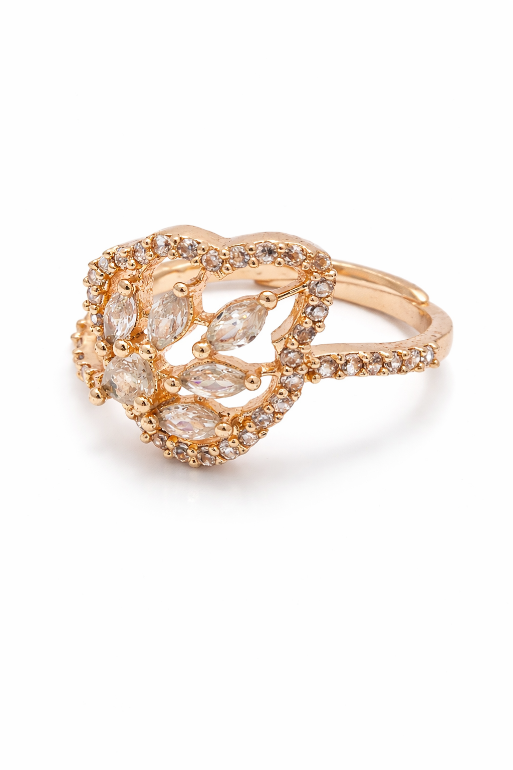 Rose Luxe American Diamond Floral Ring