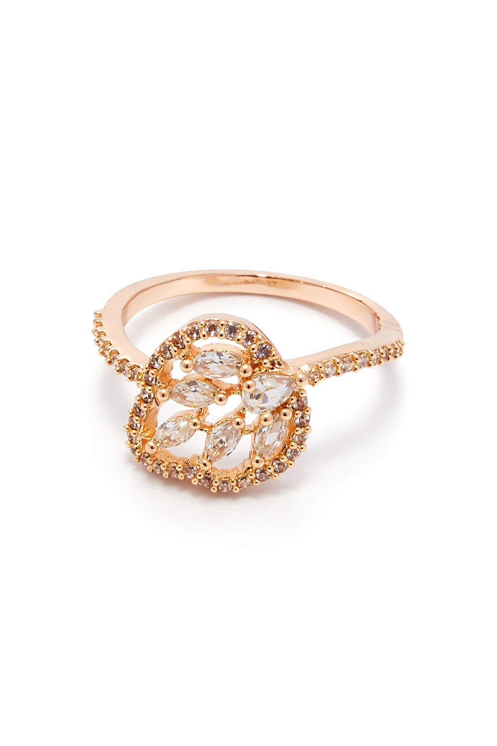 Rose Luxe American Diamond Floral Ring