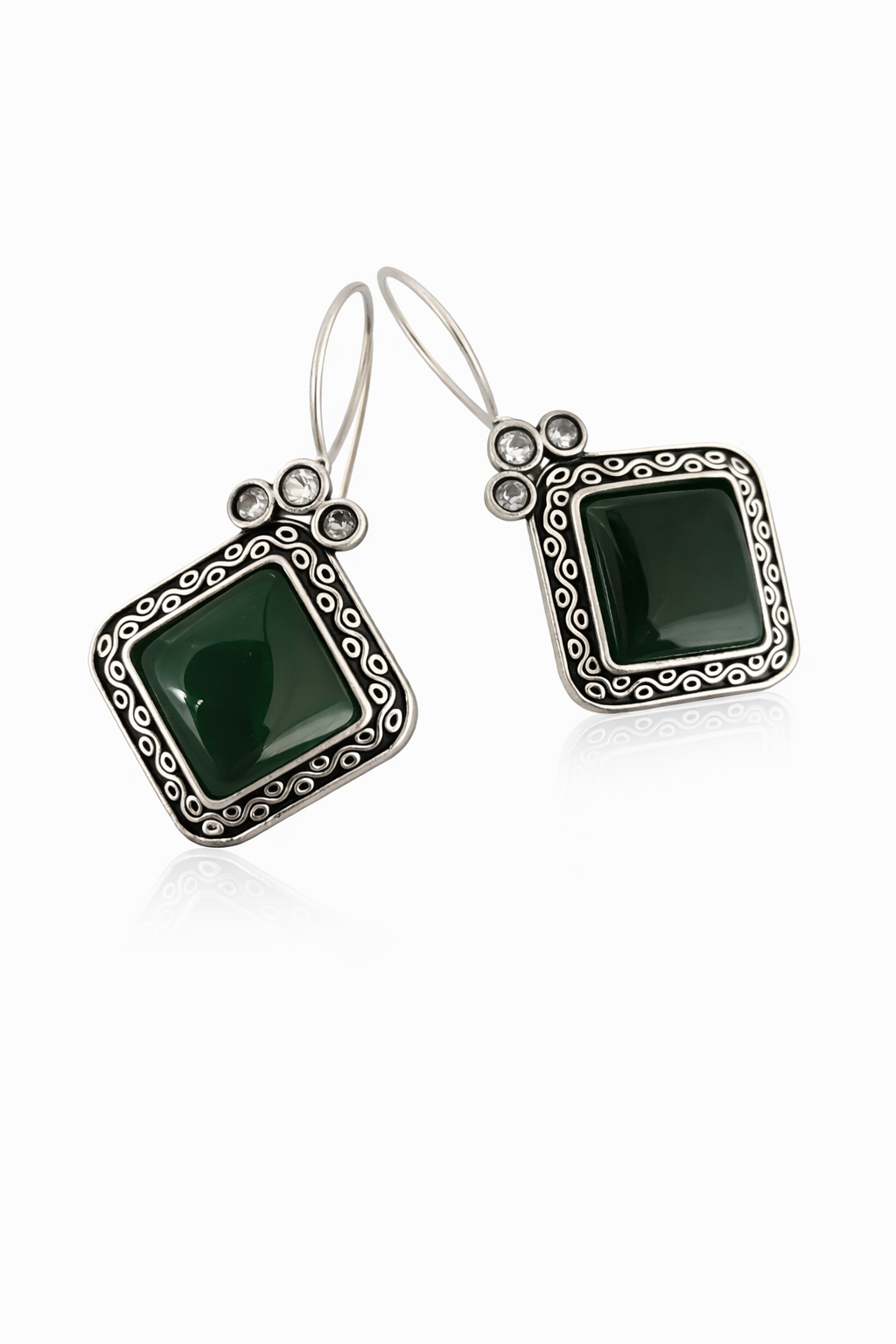 Midnight Charm Oxidised Drop Earrings