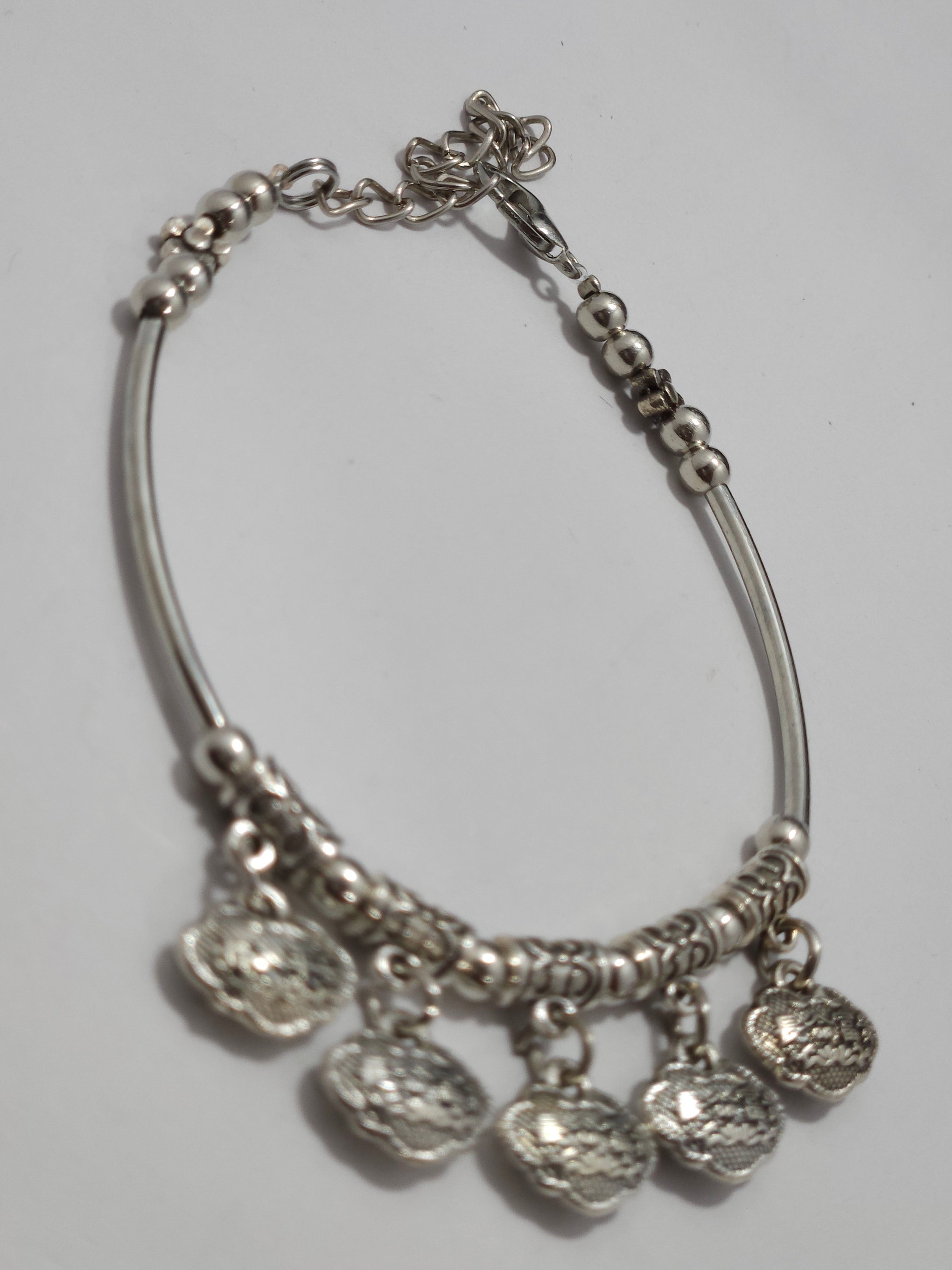 Oxidised Silver Ghungroo Charm Anklet (Payal Style)