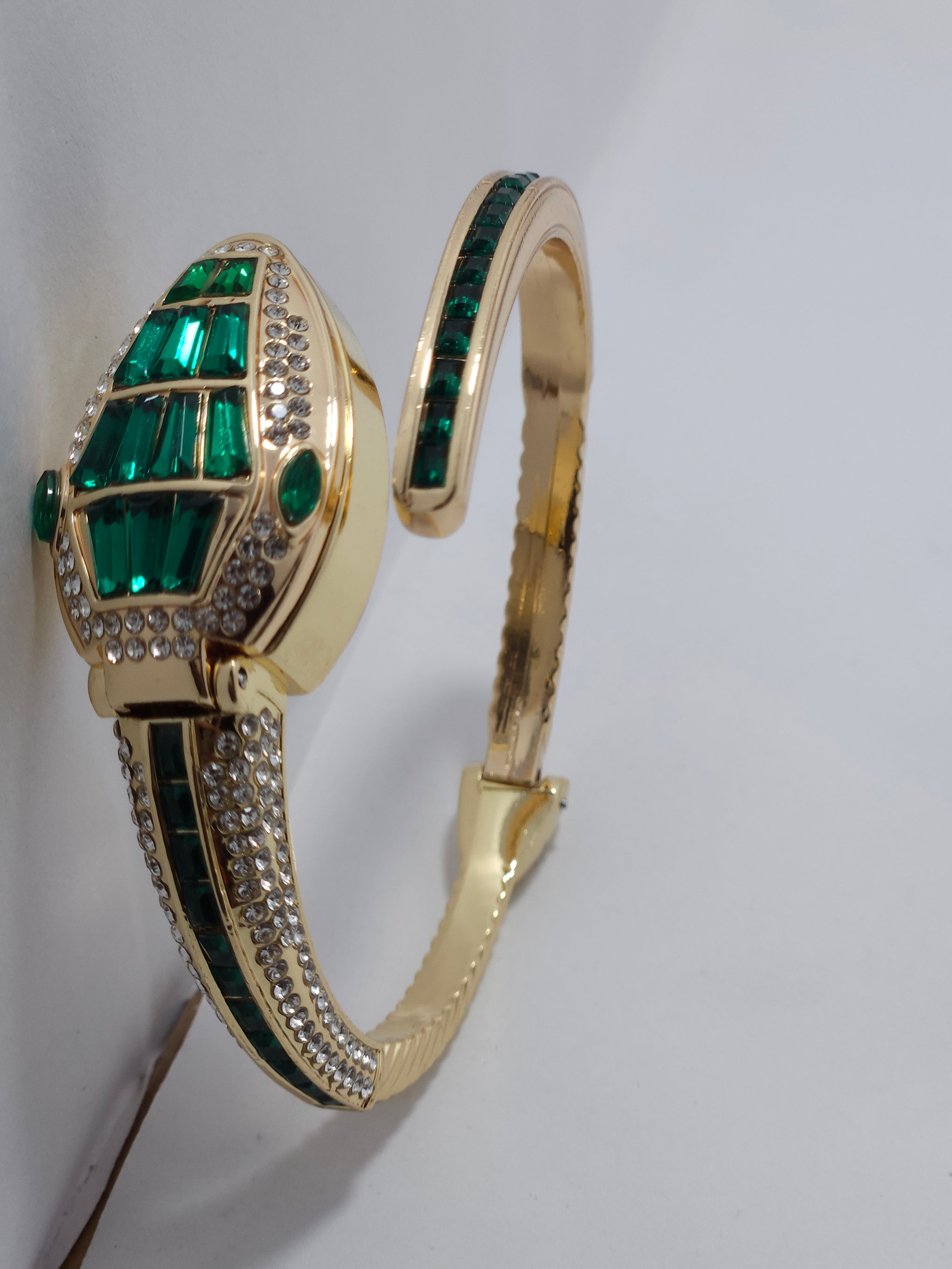 Emerald Green Crystal Open Cuff Bracelet