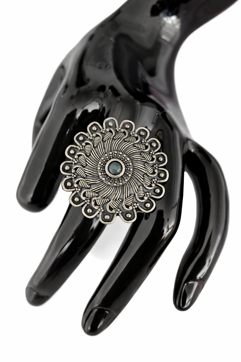 Royal Spiral Oxidised Statement Ring