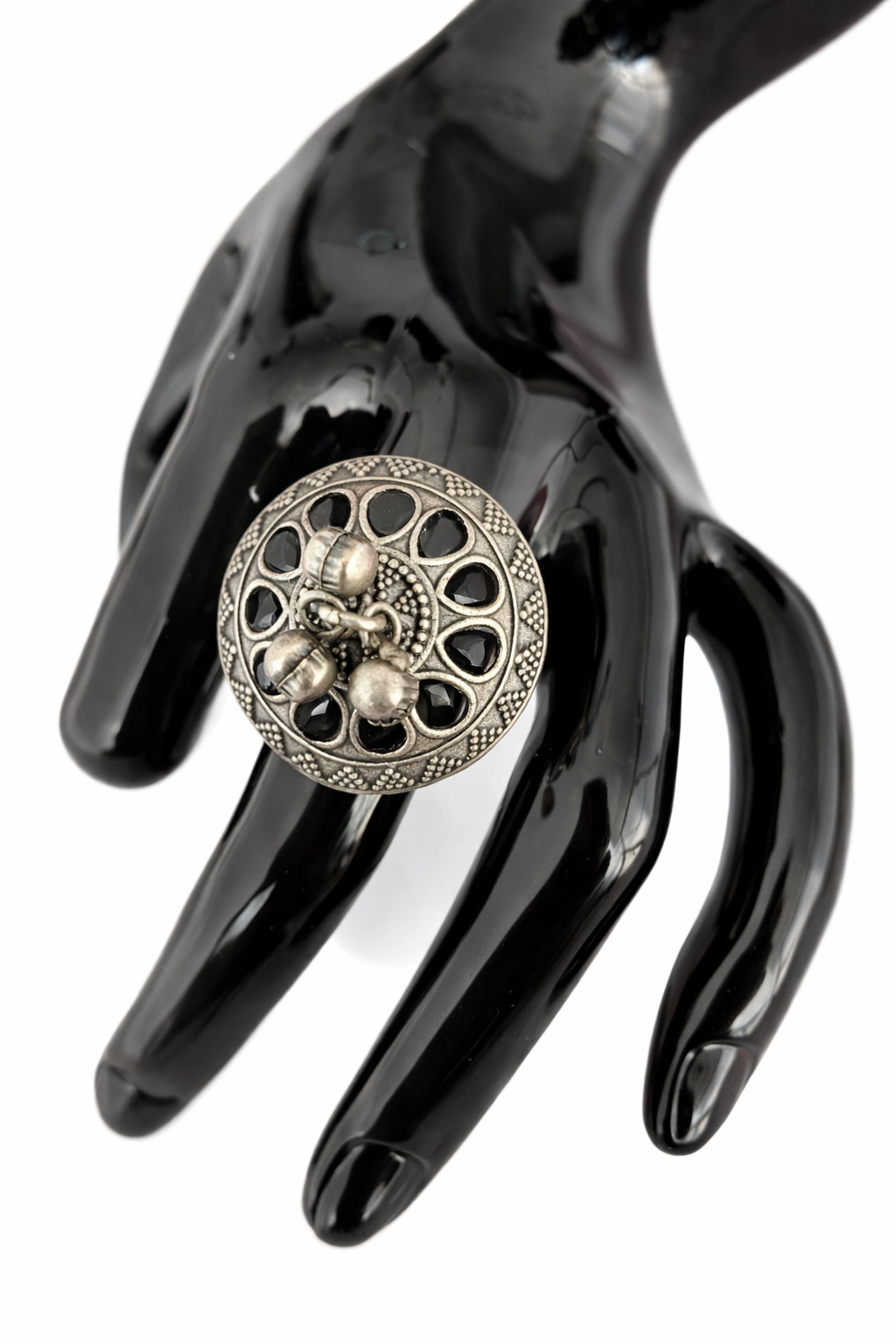 Ruby Charm Oxidised Statement Ring