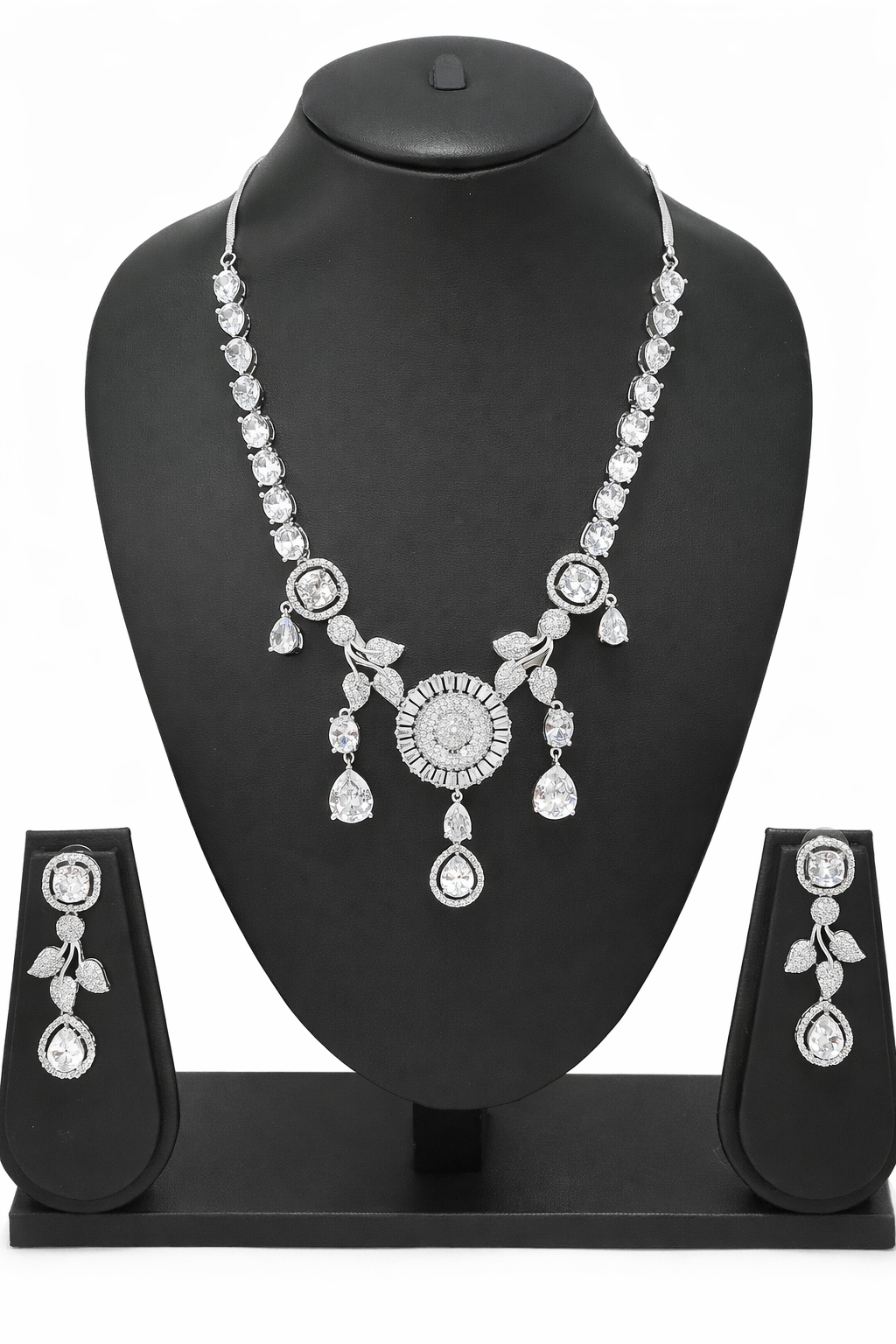 Celestial Bloom American Diamond Necklace Set