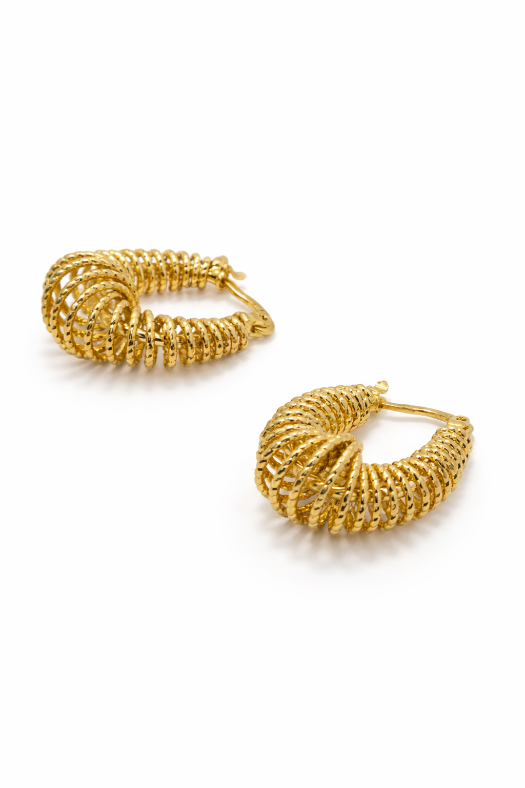 Luxe Spiral Anti-Tarnish Gold Hoop Earrings