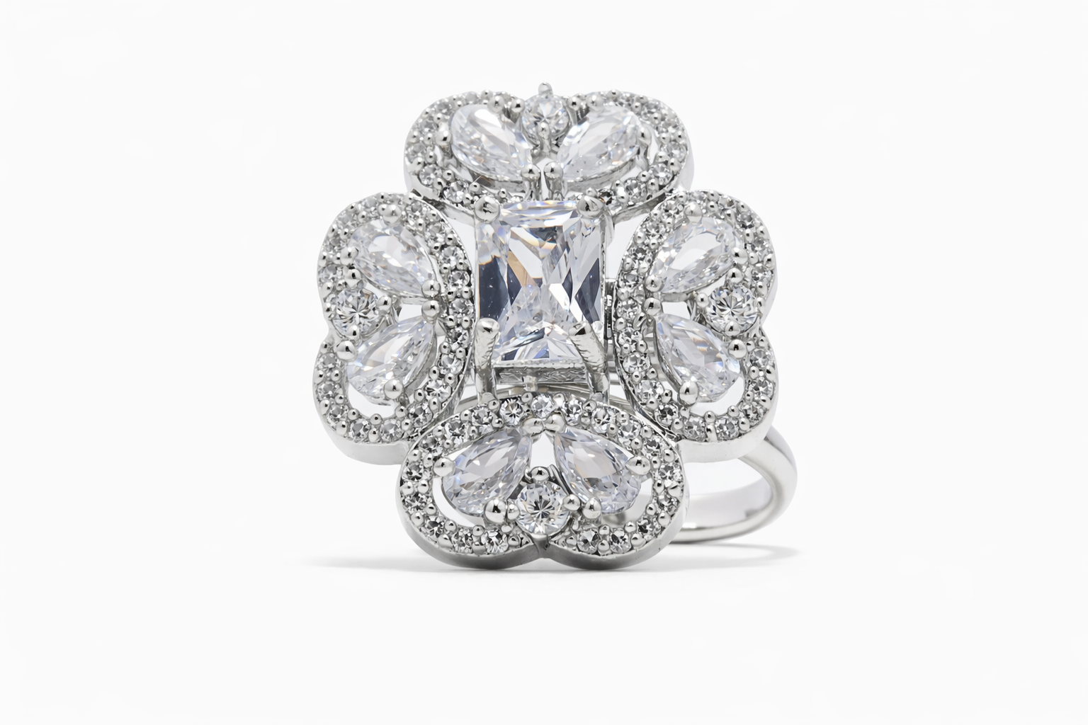 Princess Bloom American Diamond Ring