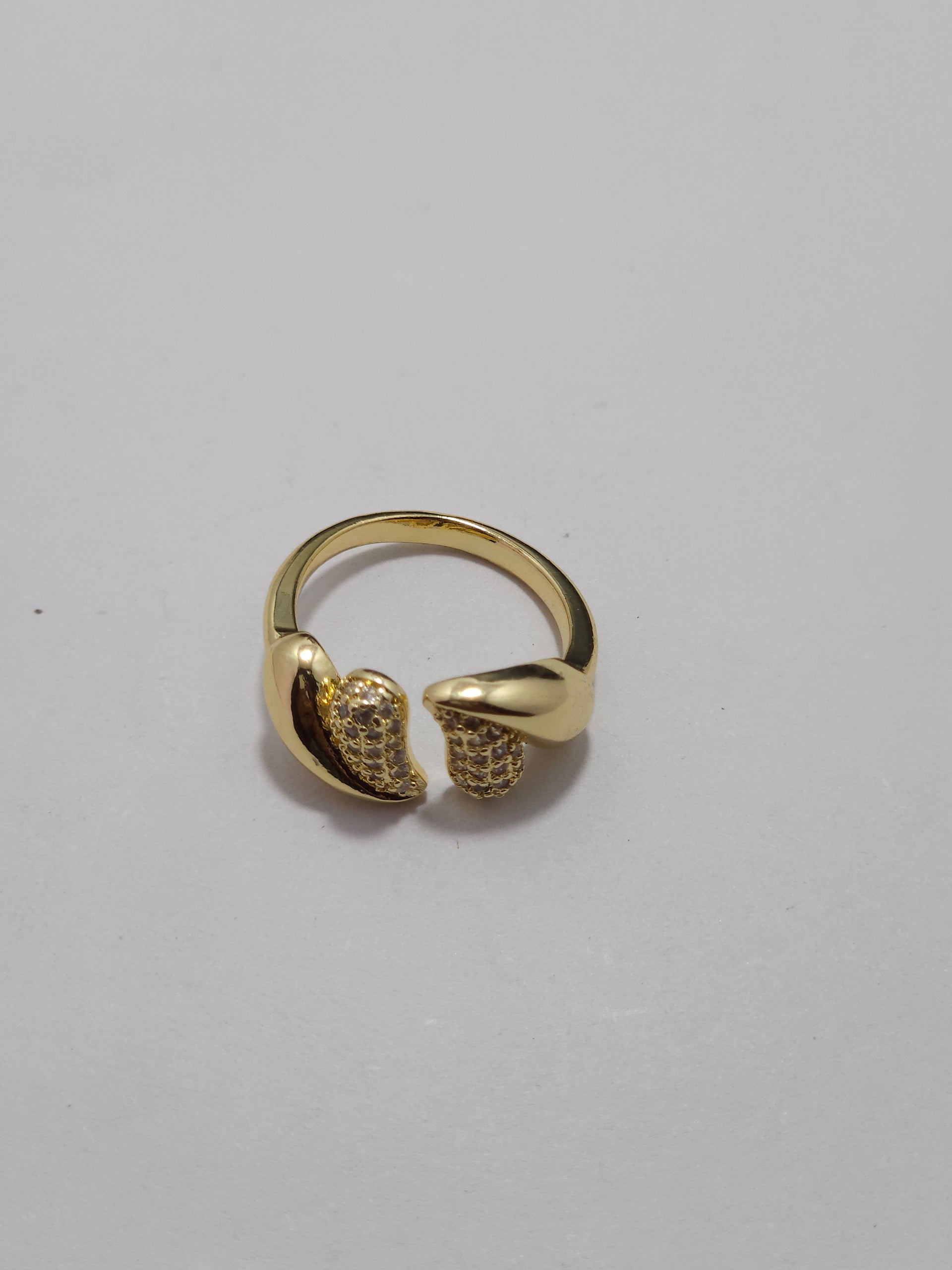 Sparkling Open Wrap Ring – Gold-Tone Crystal Statement Ring