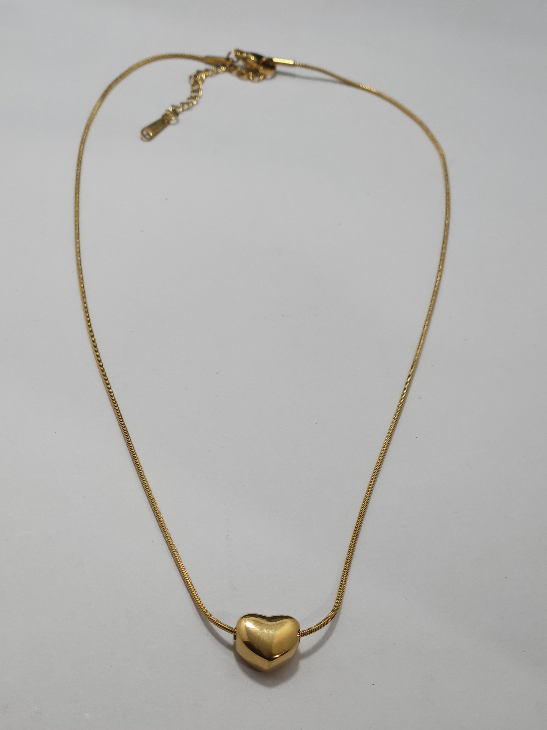Anti-Tarnish Gold Heart Pendant Necklace