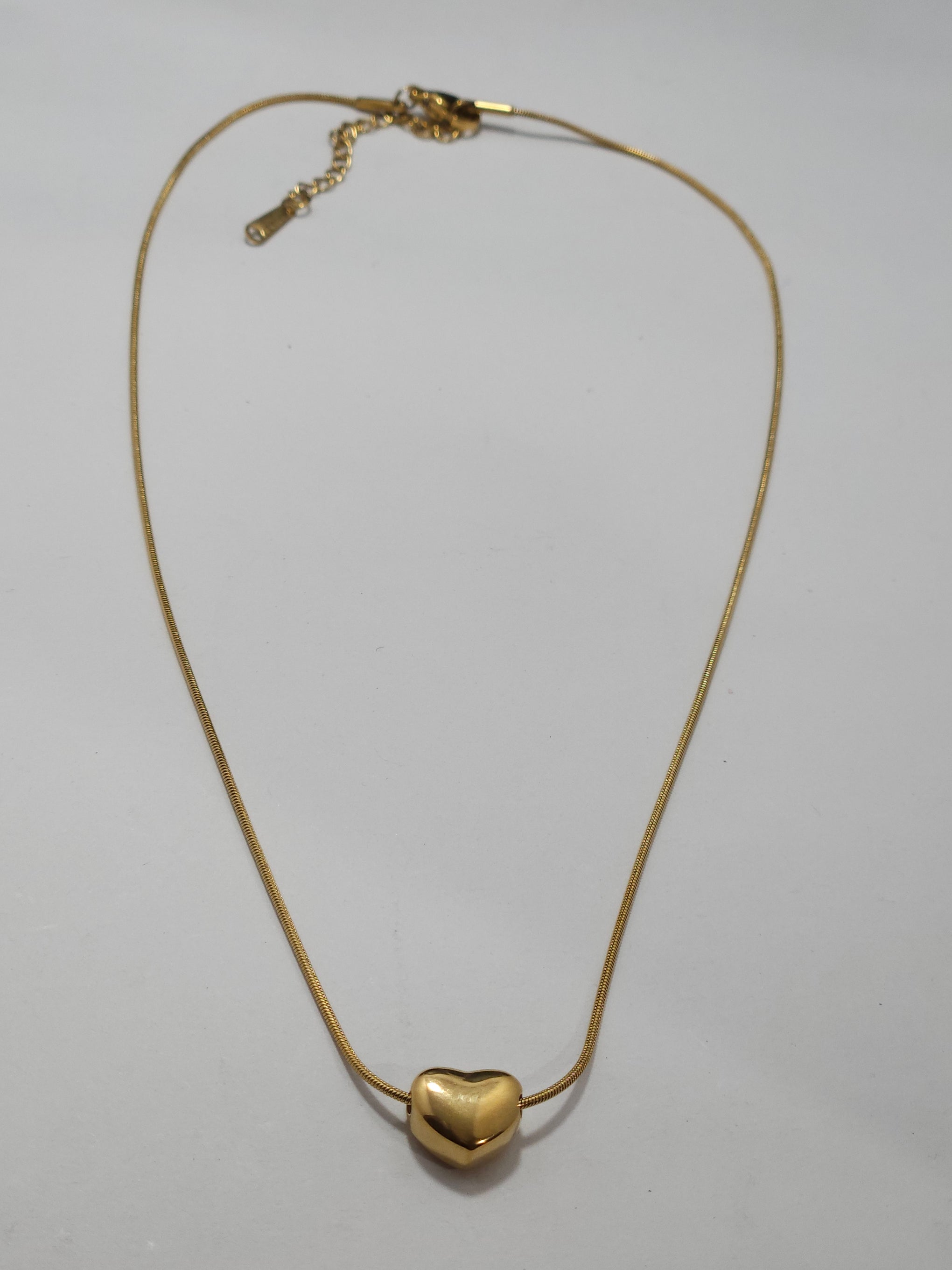 Anti-Tarnish Gold Heart Pendant Necklace