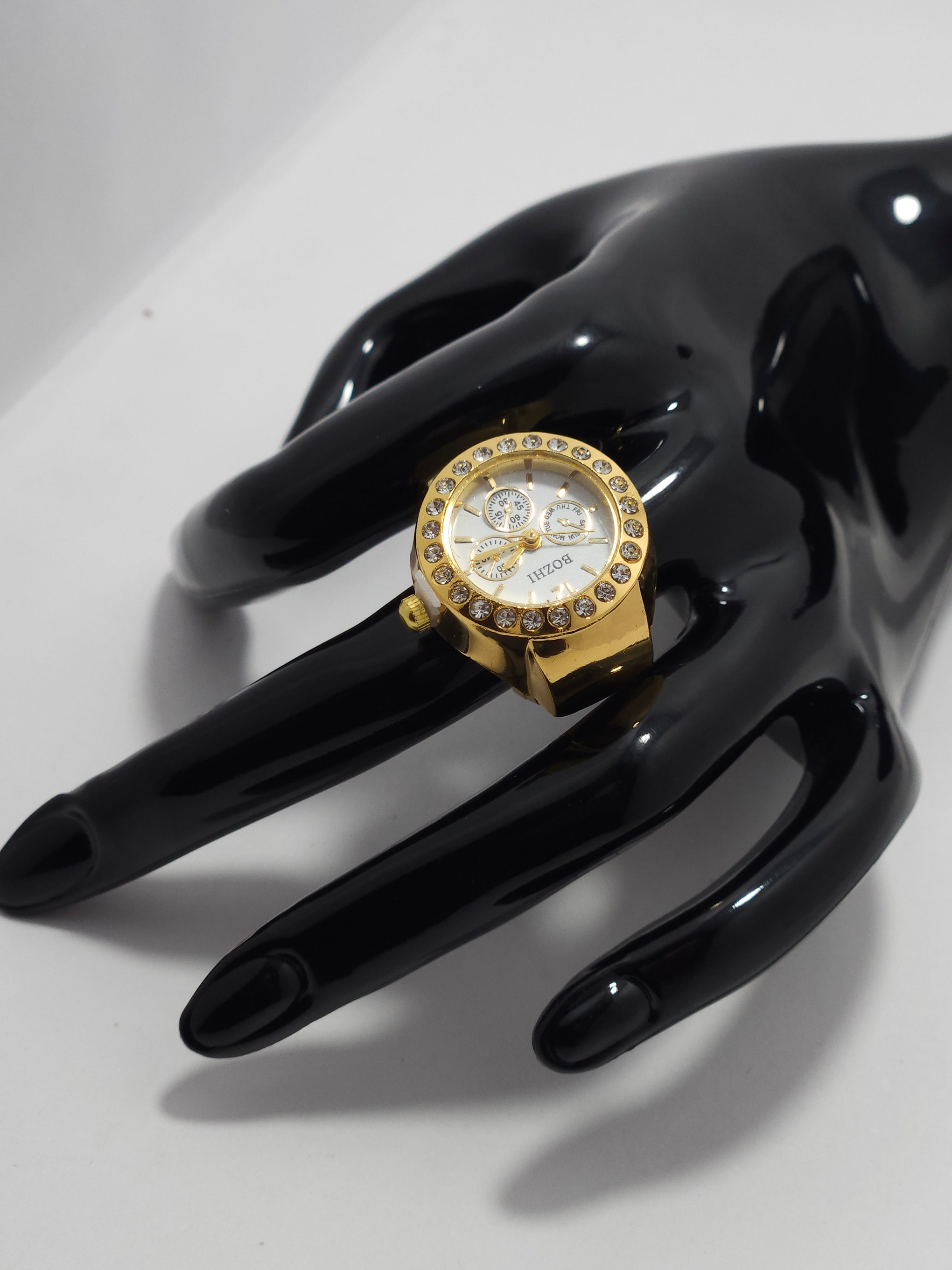 Luxury Crystal Studded Gold-Tone Bracelet Watch