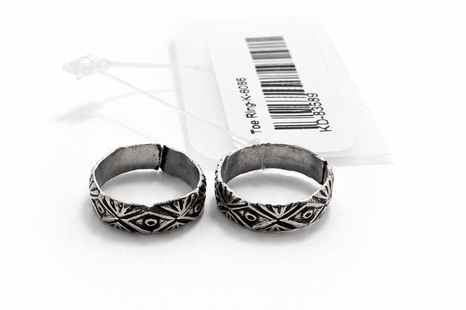 Oxidised Adjustable Toe Rings (Pair)