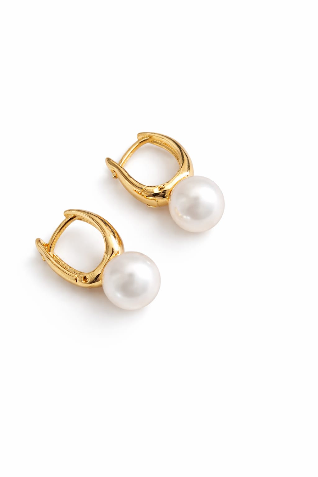 Pearl Glow Anti-Tarnish Gold Hoop Earrings