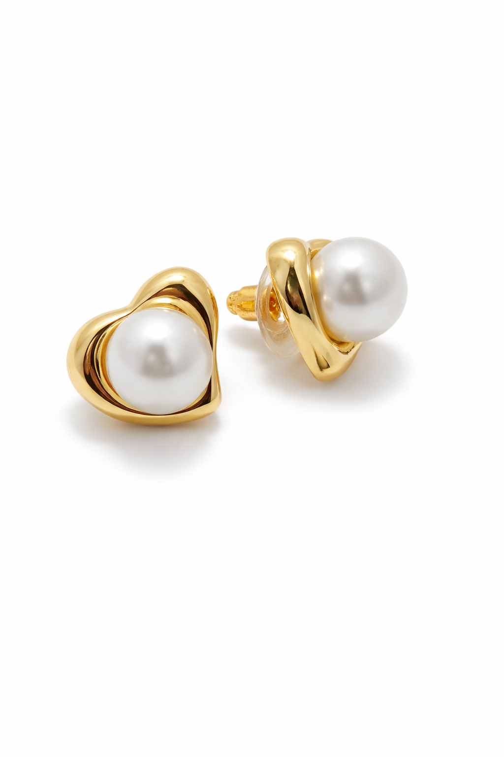 Pearl Twist Anti-Tarnish Gold Stud Earrings