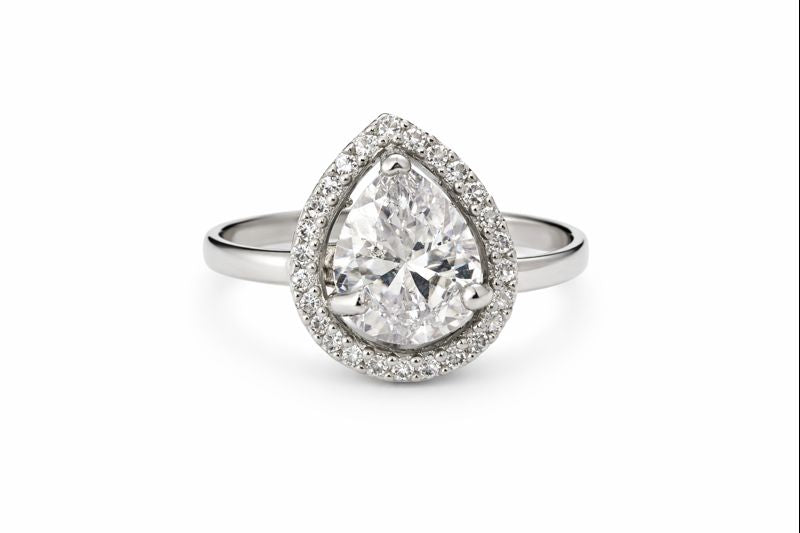 Emerald Drop American Diamond Ring