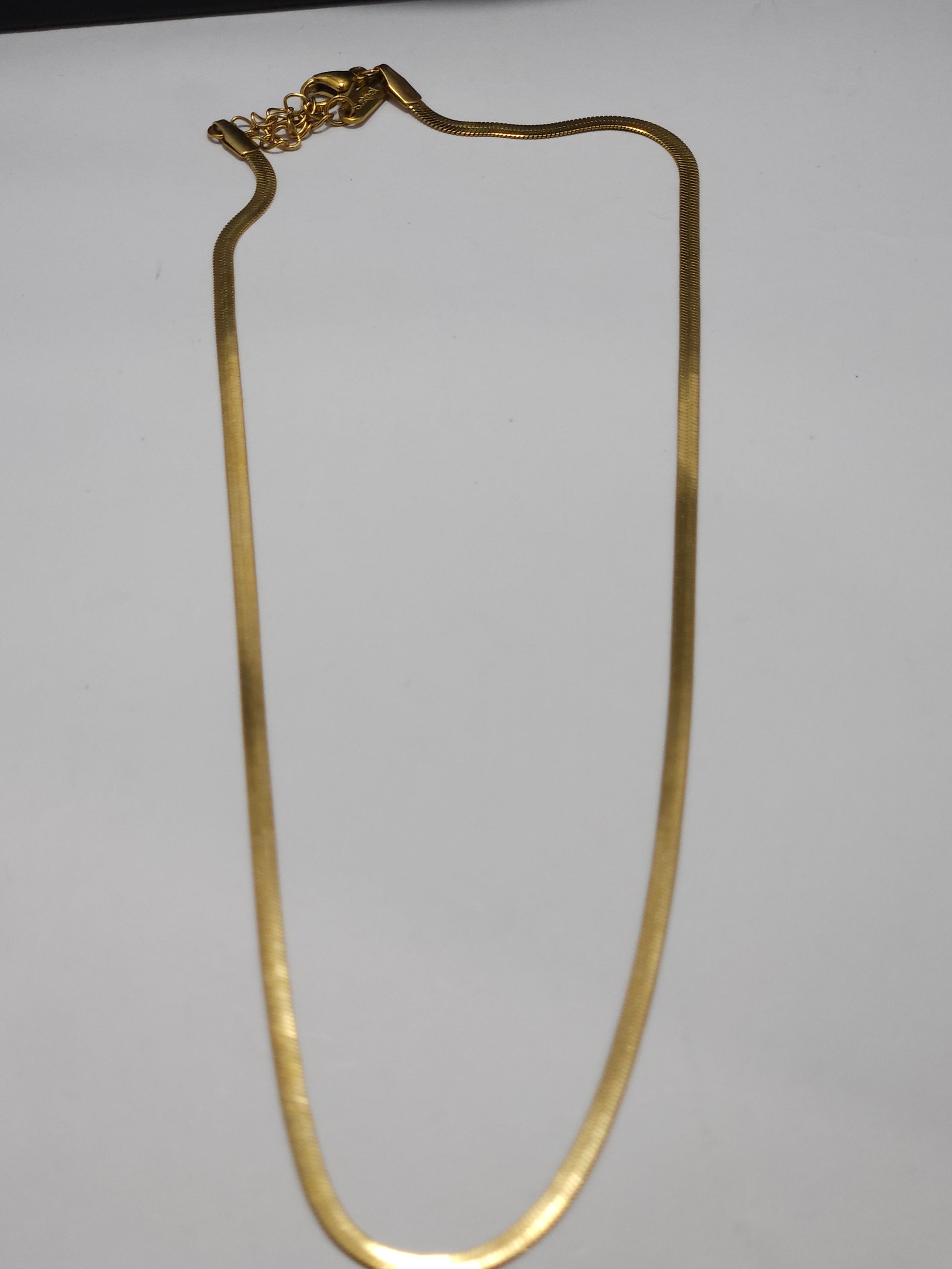 Anti-Tarnish Gold Flat Snake Chain Necklace