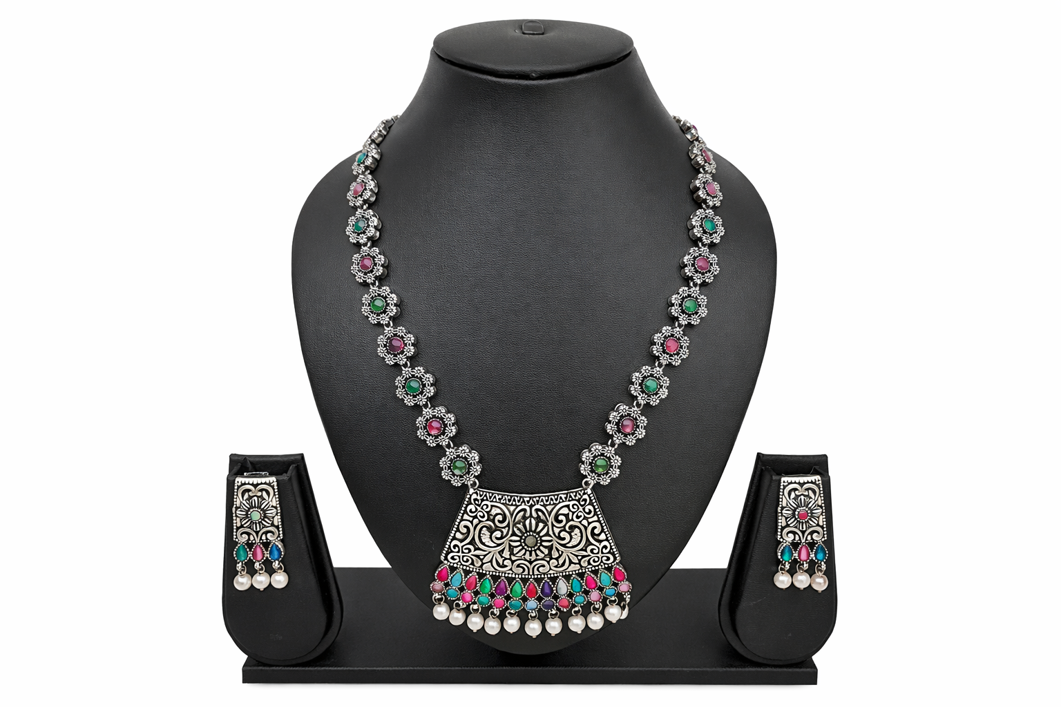 Rangriti Royal Oxidised Necklace
