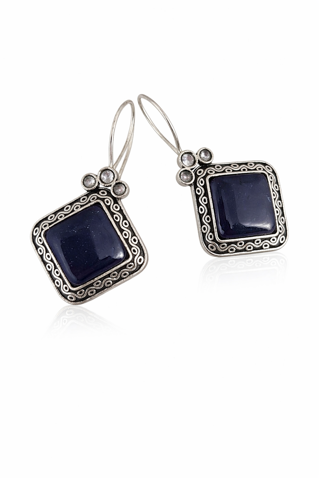 Midnight Charm Oxidised Drop Earrings