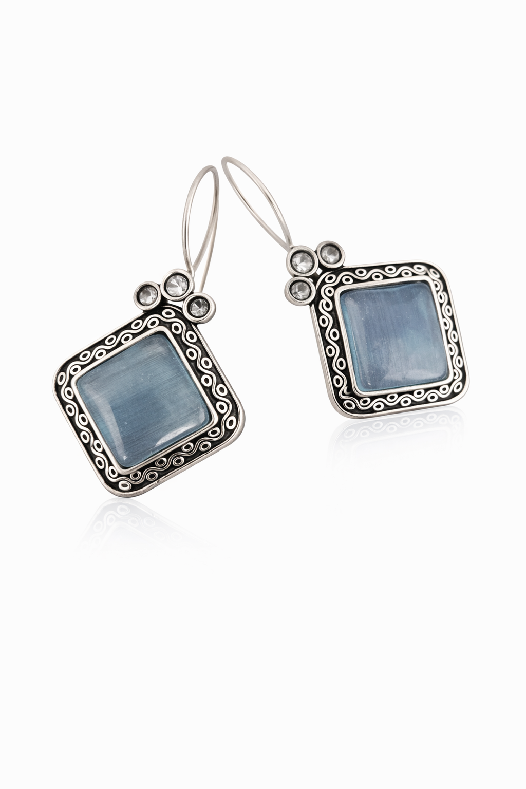 Midnight Charm Oxidised Drop Earrings