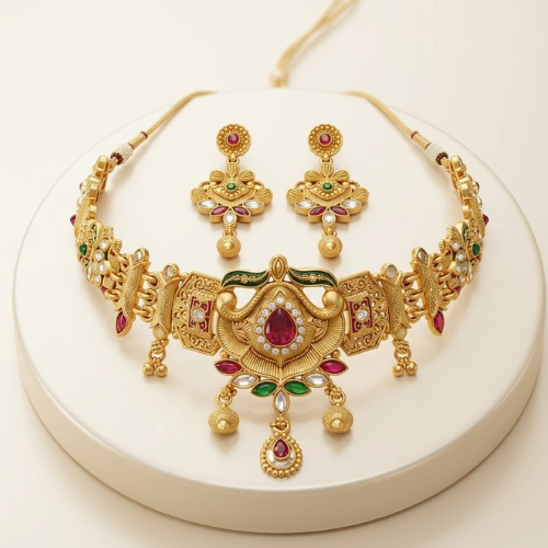 Maharani Rajwadi Kundan Choker Set