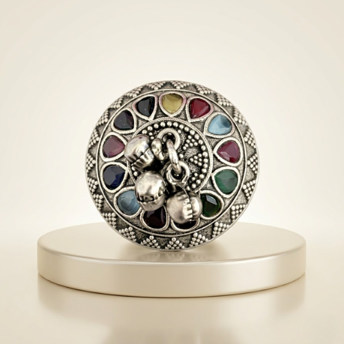 Ruby Charm Oxidised Statement Ring