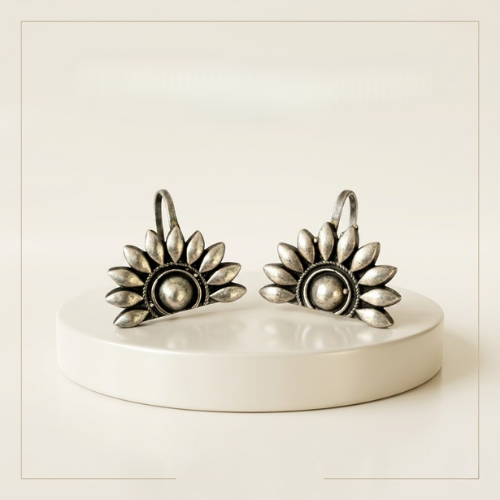 Sunflare Oxidised Stud Drop Earcuffs