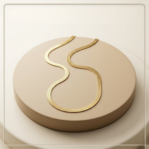 Anti-Tarnish Gold Flat Snake Chain Necklace