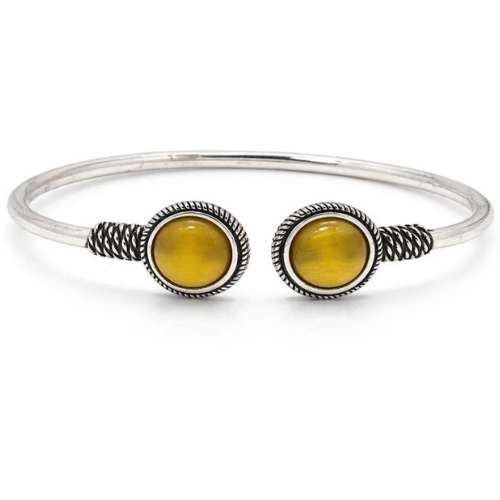 Midnight Oval Oxidised Stone Cuff Bracelet