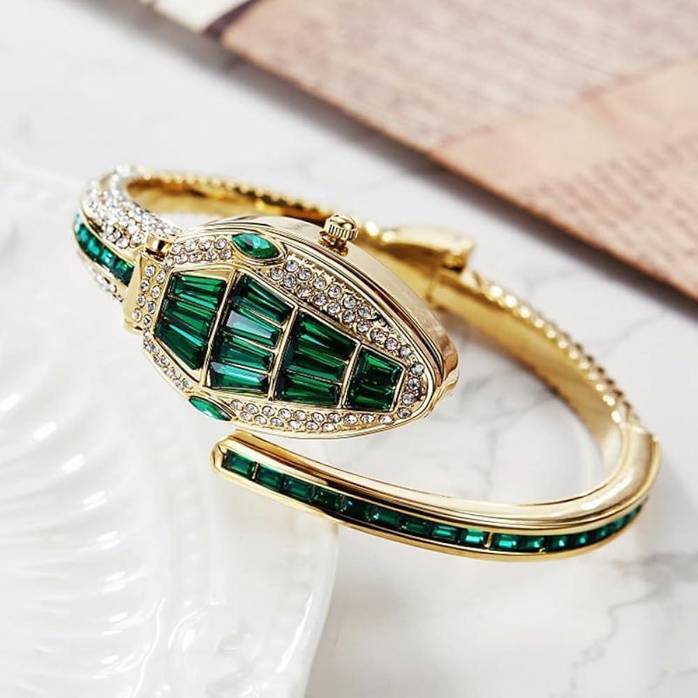Emerald Green Crystal Open Cuff Bracelet