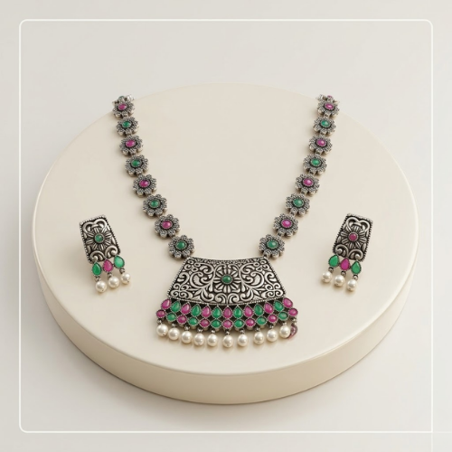Navrang Heritage Oxidised Necklace