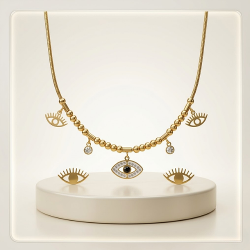Eye Charm Anti-Tarnish Gold Necklace