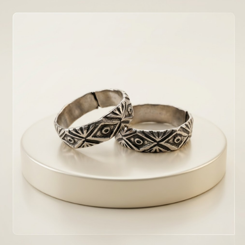 Oxidised Adjustable Toe Rings (Pair)
