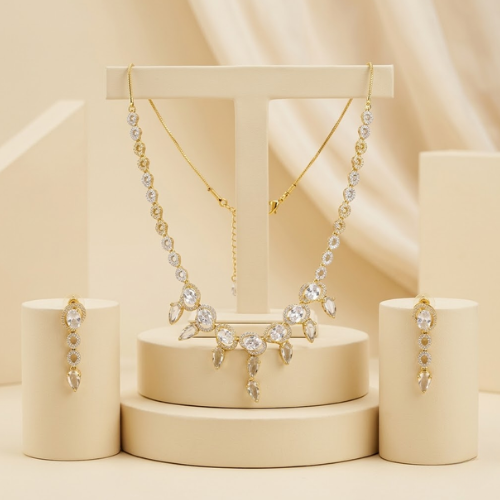Blush Royale Crystal Necklace Set